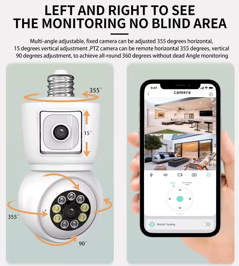Dualna WiFi kamera sijalično grlo