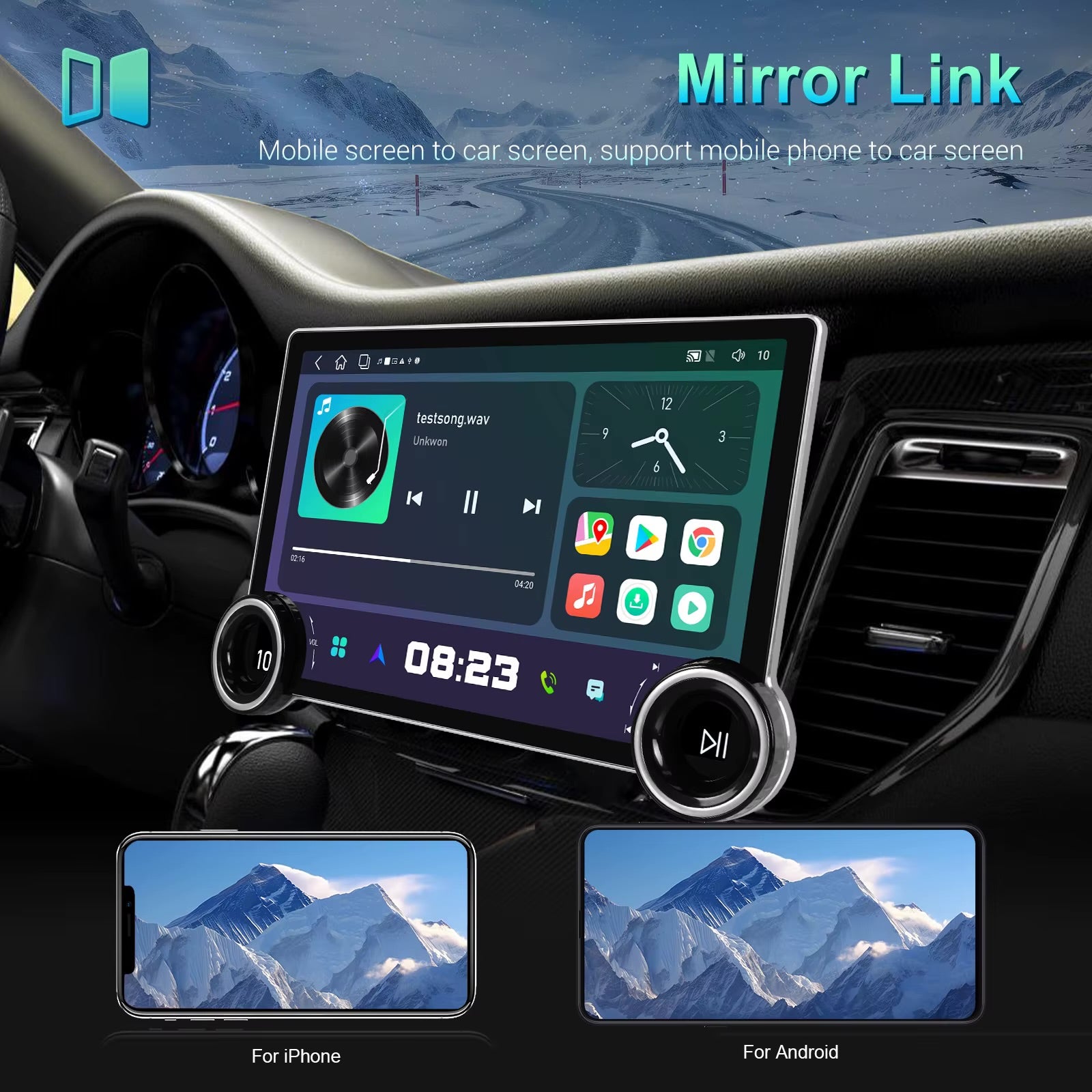 Univerzalna Multimedija 10.1” Dual-Knob CarPlay & Android Auto