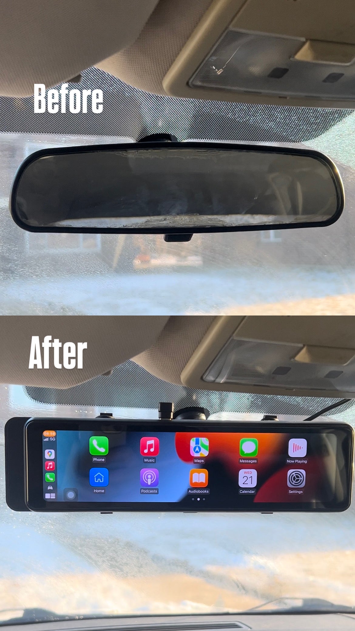 Pametni retrovizor sa 4k kamerom CarPlay i Android Auto