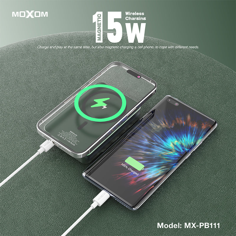 Power Bank MagSafe Moxom MX-PB111 LED PD20W 10000mAh ljubicasti