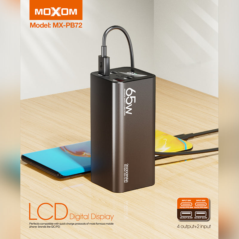 Power bank Moxom MX-PB72 PD20W+ QC22.5W 65W 20000mAh