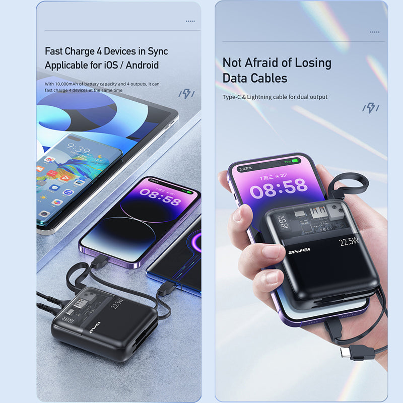 Power bank AWEI P149K 10000mAh crni