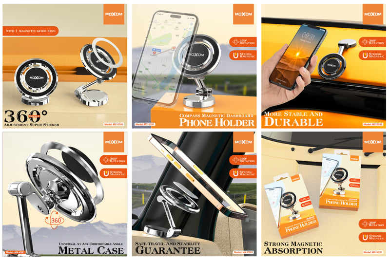 Drzac za mobilni telefon Moxom MX-VS91 magnet crni