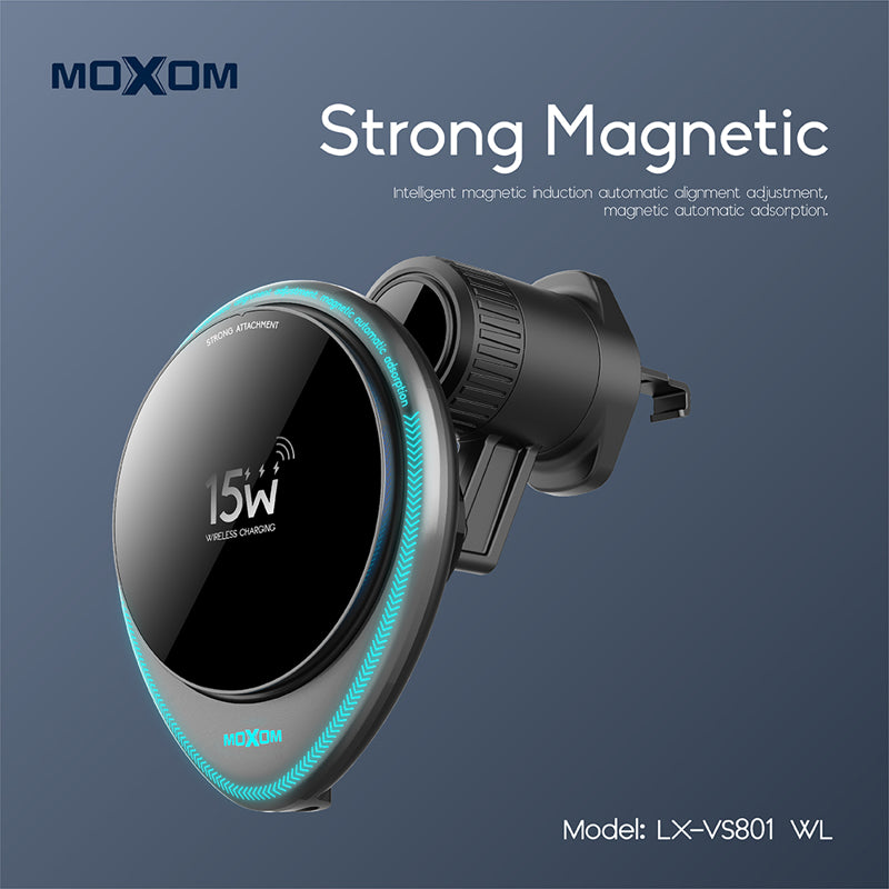 Držač za mobilni telefon Moxom LX-VS801 sa bežičnim punjenjem 15W