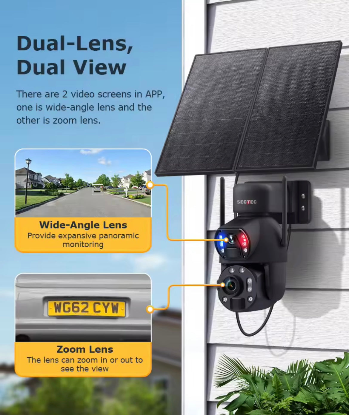 Dualna 4G Solarna WiFi kamera 36x zoom