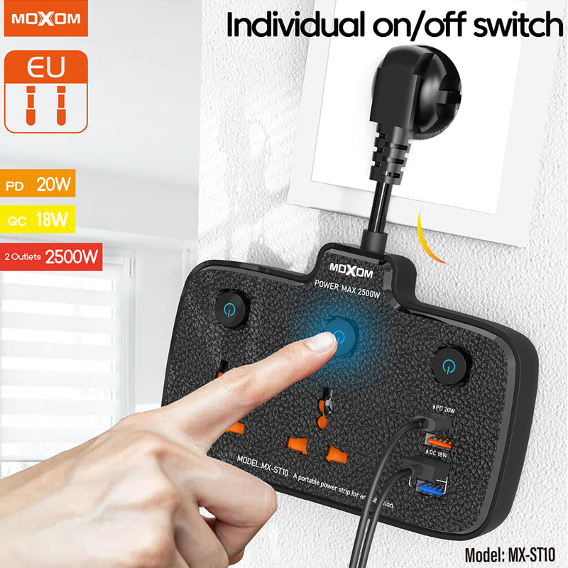 Produzni adapter Moxom MX-ST10 Home&Travel crni