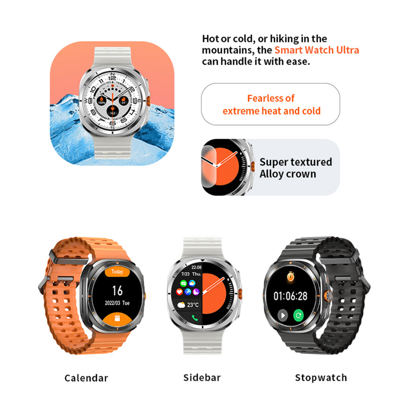 Smart watch W7 Watch Ultra srebrni (bela silikonska narukvica)