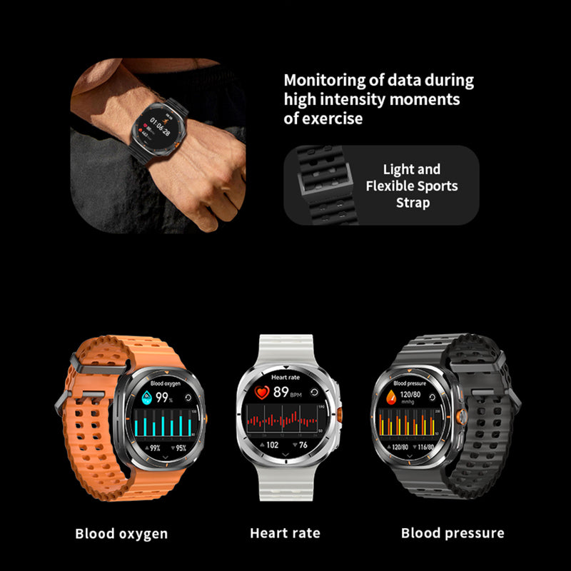 Smart watch W7 Watch Ultra srebrni (bela silikonska narukvica)