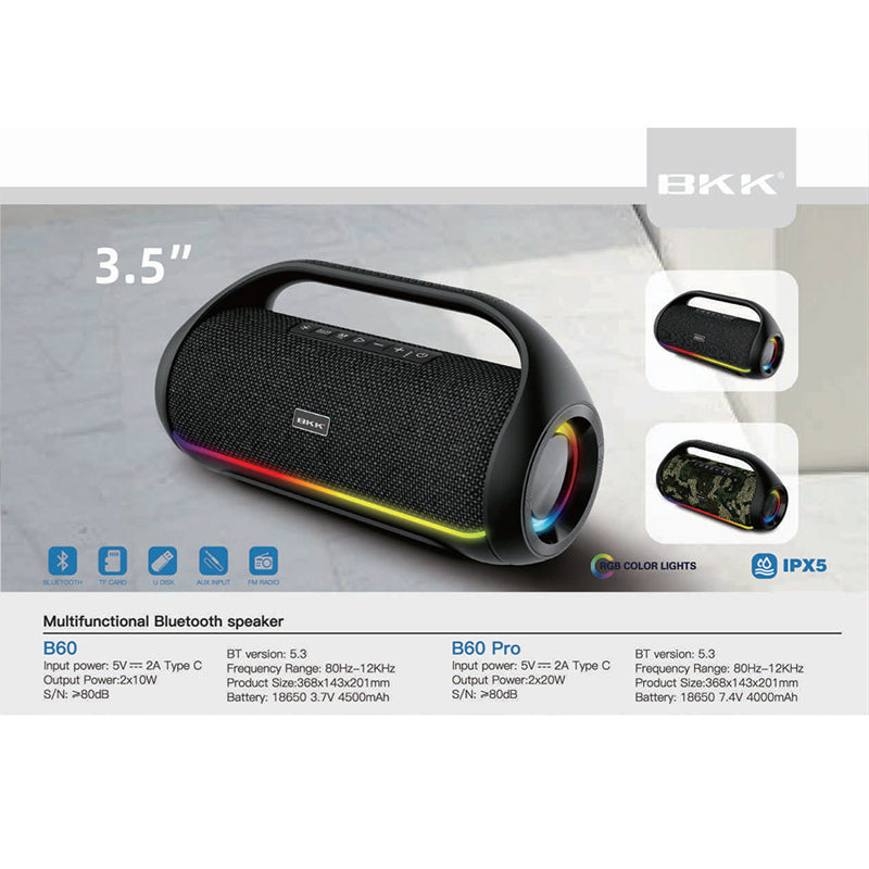 Zvucnik bluetooth BKK B60 crni