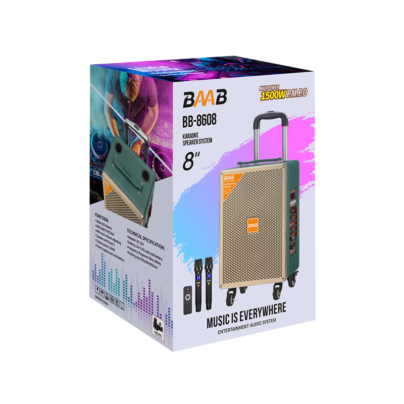 Zvucnik bluetooth NDR BB-8608 60W 8 inca sa dva mikrofona
