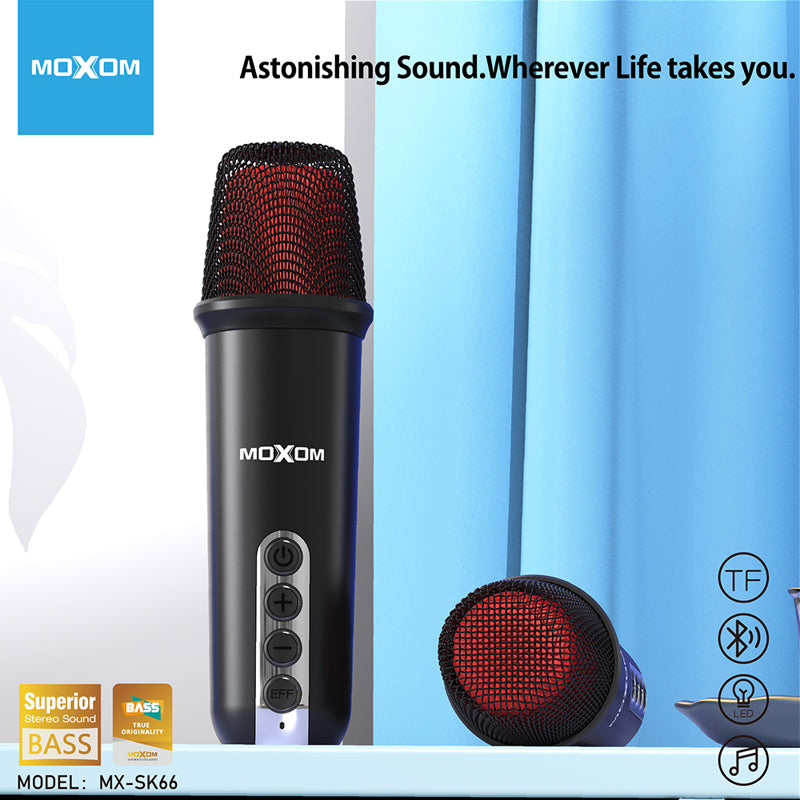 Zvucnik Bluetooth Moxom MX-SK66 sa dva mikrofona crni