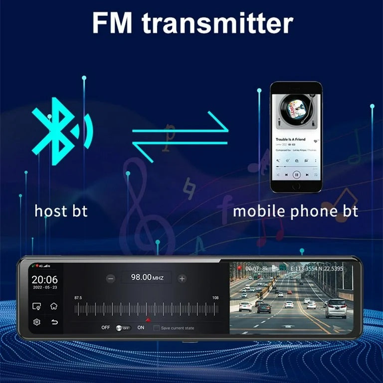 Pametni retrovizor sa 4k kamerom CarPlay i Android Auto