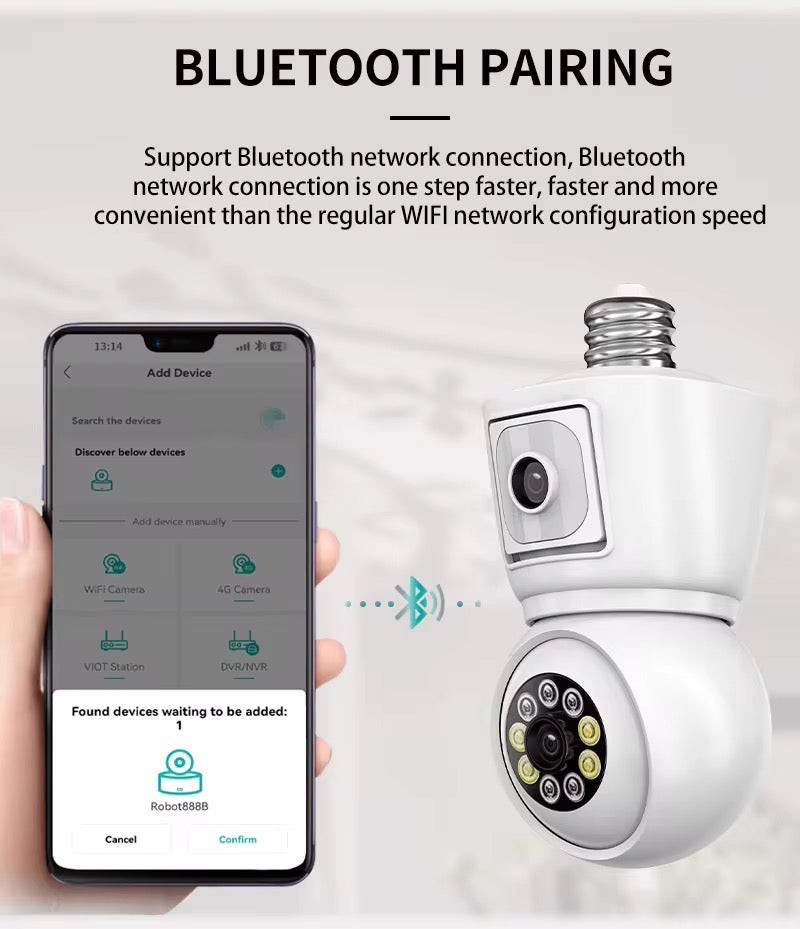 Dualna WiFi kamera sijalično grlo