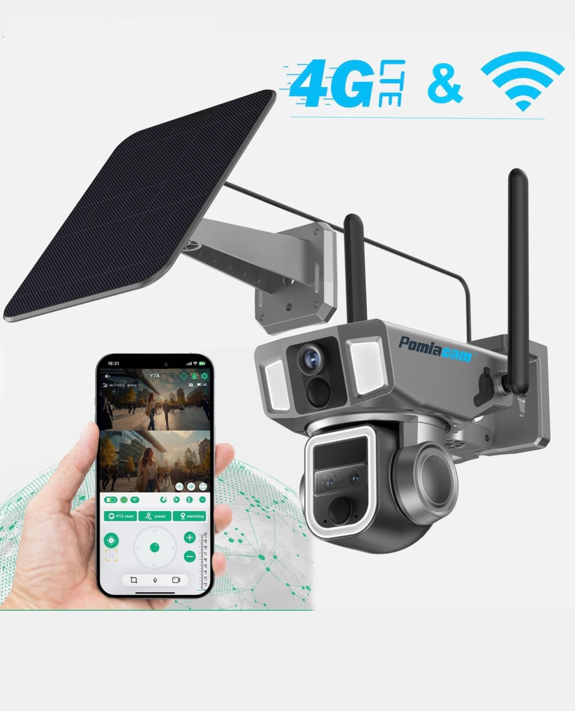 Solarna dualna 4G + WiFi kamera 10X ZOOM