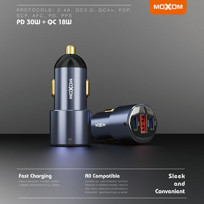 Auto punjac Moxom MX-VC19 60W 3 ports crni
