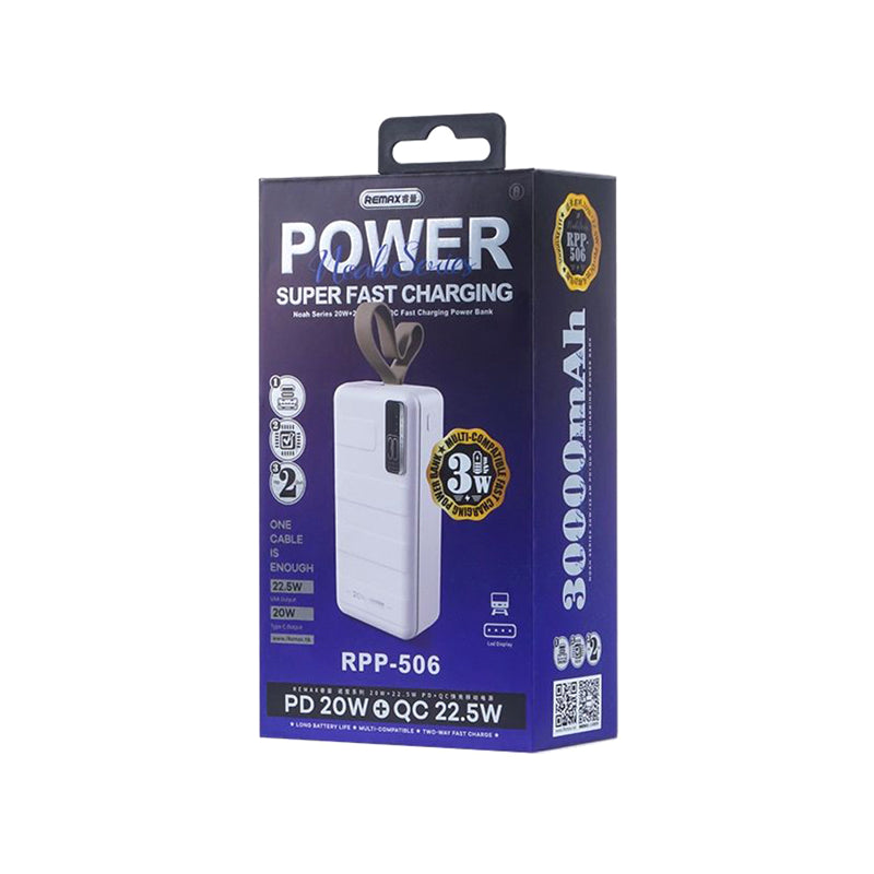Power Bank REMAX Noah series RPP-506 QC 22.5w + PD 20W 30000mAh plavi