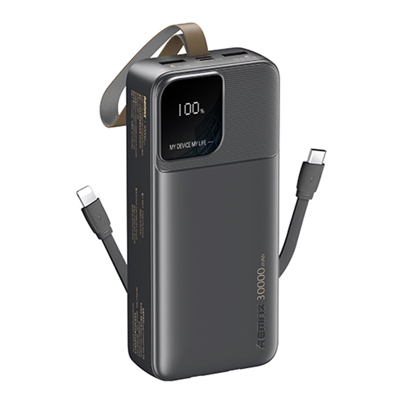 Power Bank Rellaen Series 2.4A Cabled Fast Charging RPP-659 30000mAh crni
