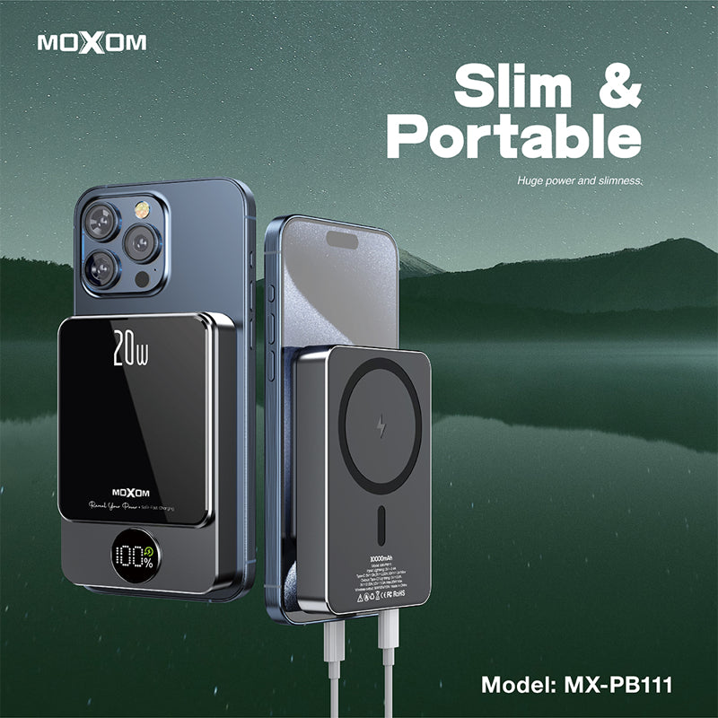 Power Bank MagSafe Moxom MX-PB111 LED PD20W 10000mAh ljubicasti