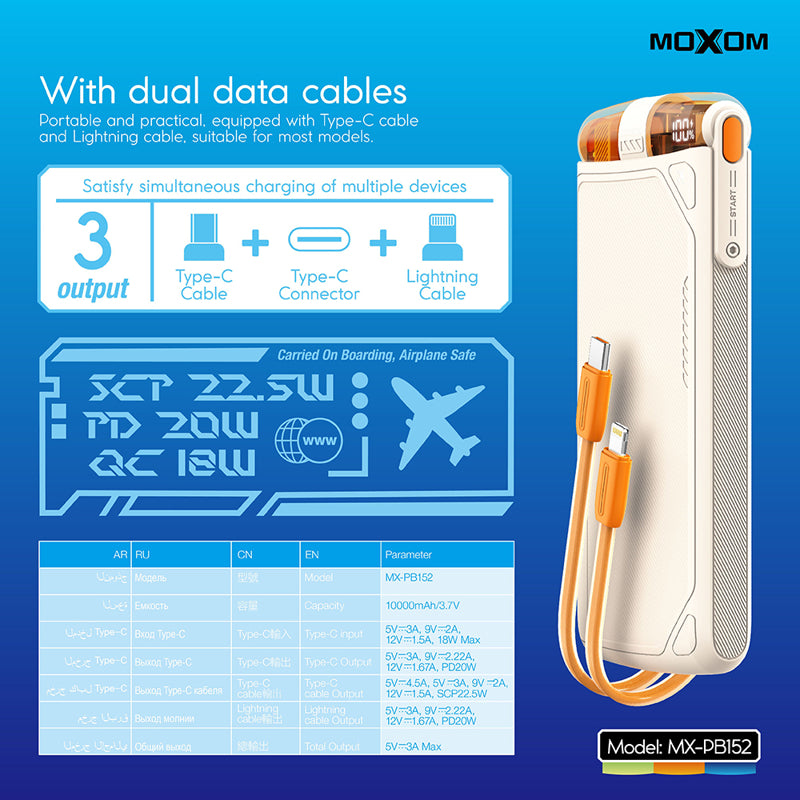 Power bank Moxom MX-PB152 super brzi PD20W QC18W SCP22.5W 10000mAh 3A beli