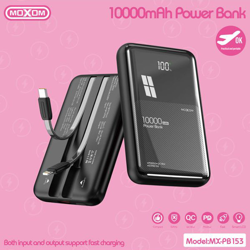 Power bank Moxom MX-PB153 super brzi PD20W QC18W SCP22.5W 10000mAh 3A crni