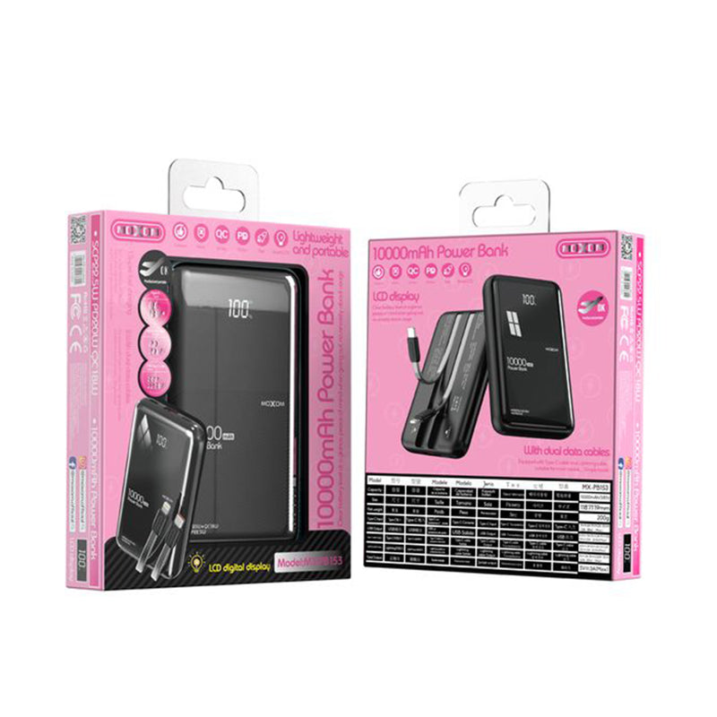 Power bank Moxom MX-PB153 super brzi PD20W QC18W SCP22.5W 10000mAh 3A crni