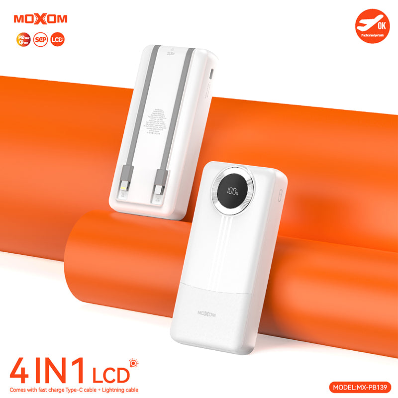 Power bank moxom MX-PB139 fast 20000mAh SCP22.5W+ PD20W  2.4A beli