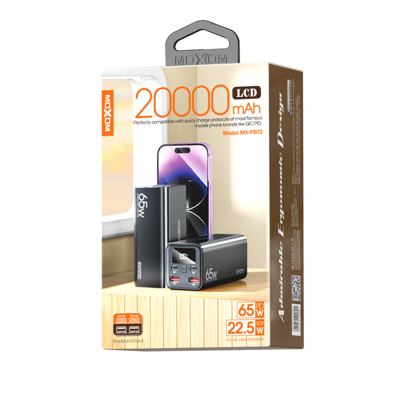 Power bank Moxom MX-PB72 PD20W+ QC22.5W 65W 20000mAh