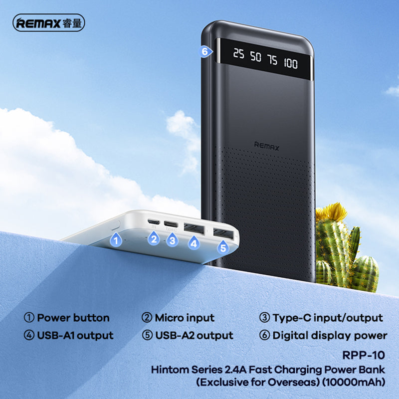Power bank REMAX RPP-10 10000mAh crni