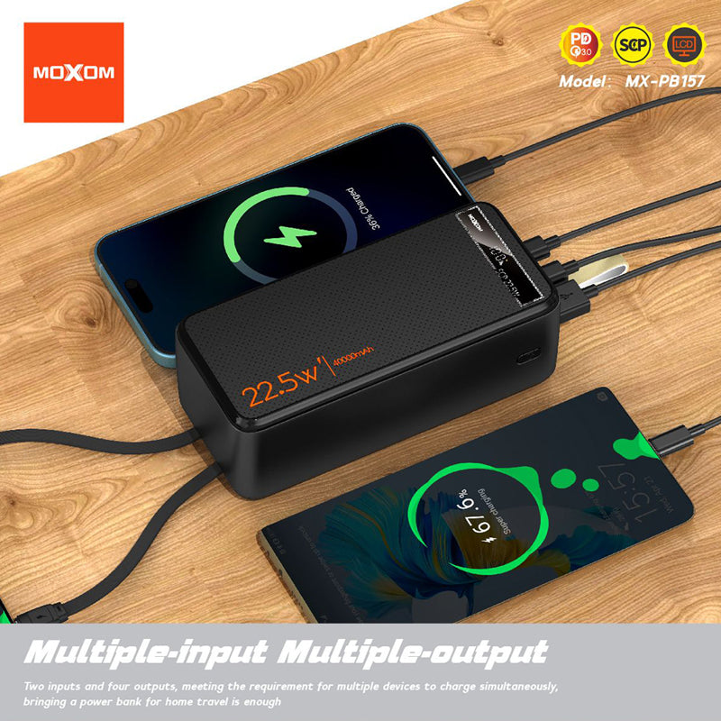 Power bank Moxom MX-PB157 20W PD+22.5W 2.4A QC 40000mAh 3A