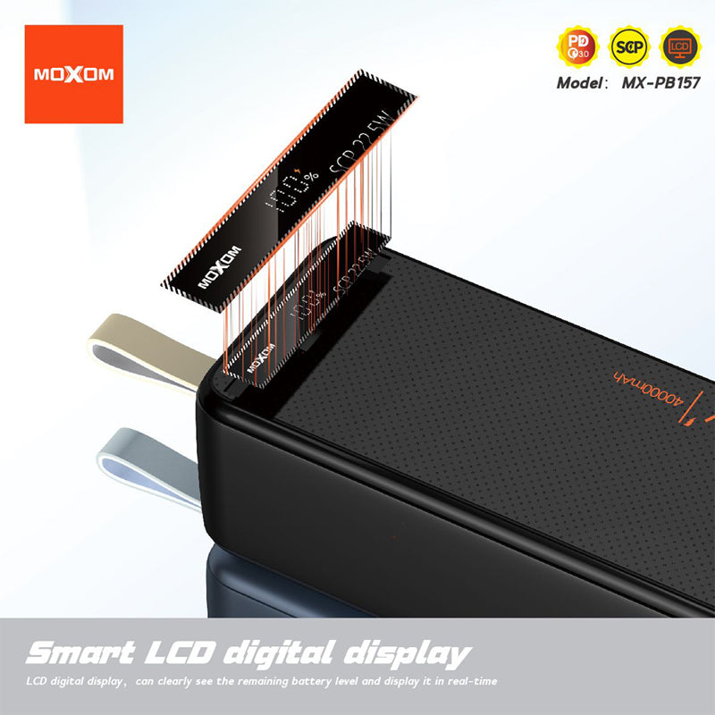 Power bank Moxom MX-PB157 20W PD+22.5W 2.4A QC 40000mAh 3A
