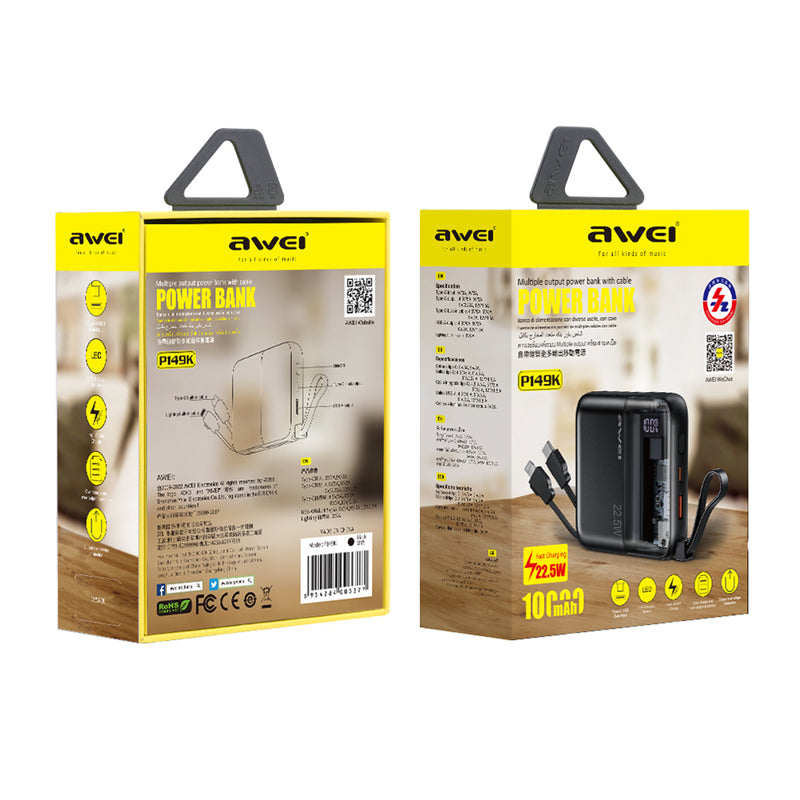 Power bank AWEI P149K 10000mAh crni
