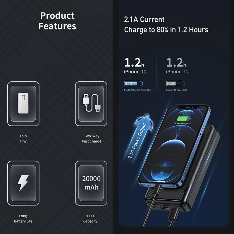 Power bank AWEI P6K 20000mAh crni