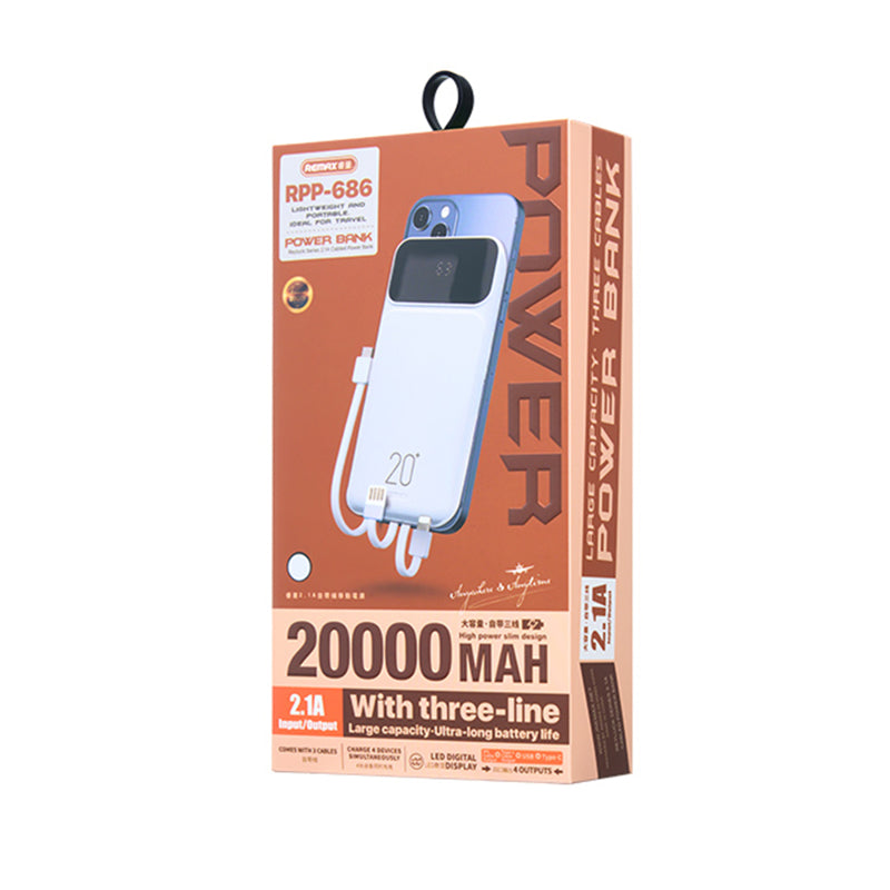 Power Bank REMAX Reyluck Series RPP-686 brzo punjenje 2.1A 20000mAh