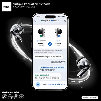 Slusalice bluetooth Moxom MX-TW78 AI prevodilac srebrne