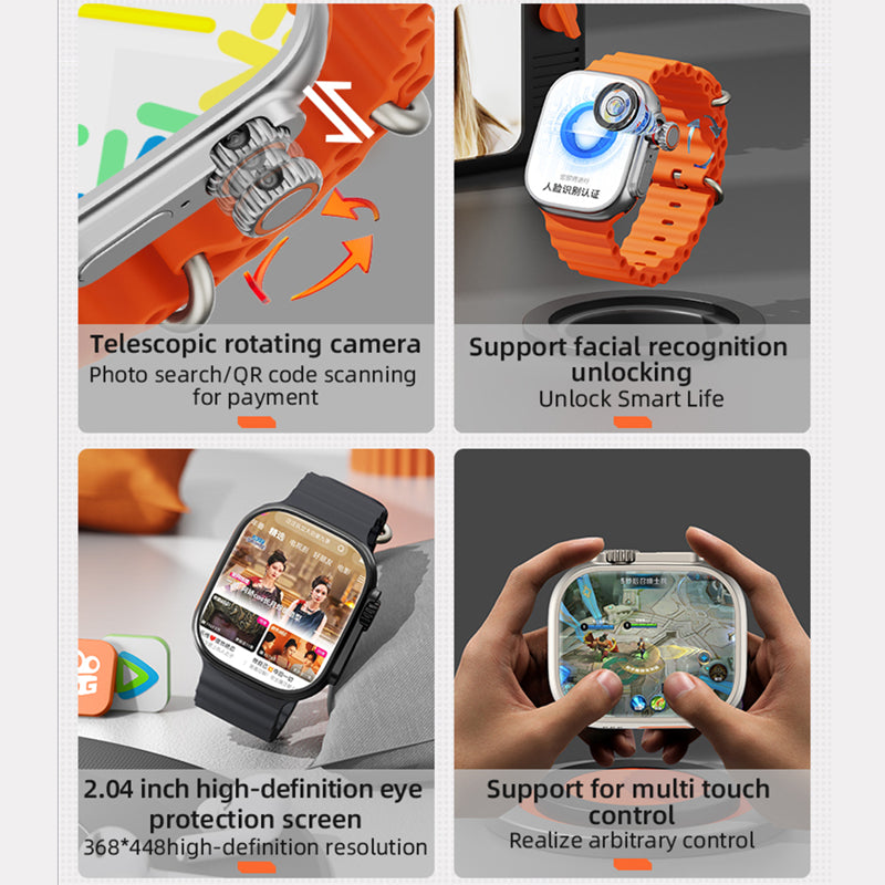 Smart watch 4G Network WATCH ULTRA sivi (narandzasta narukvica)