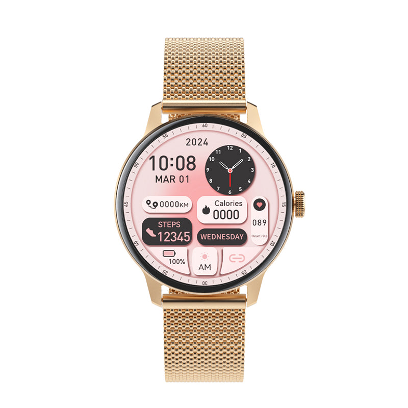 Smart watch OD9 zlatni (zlatna metalna i pink silikonska narukvica)