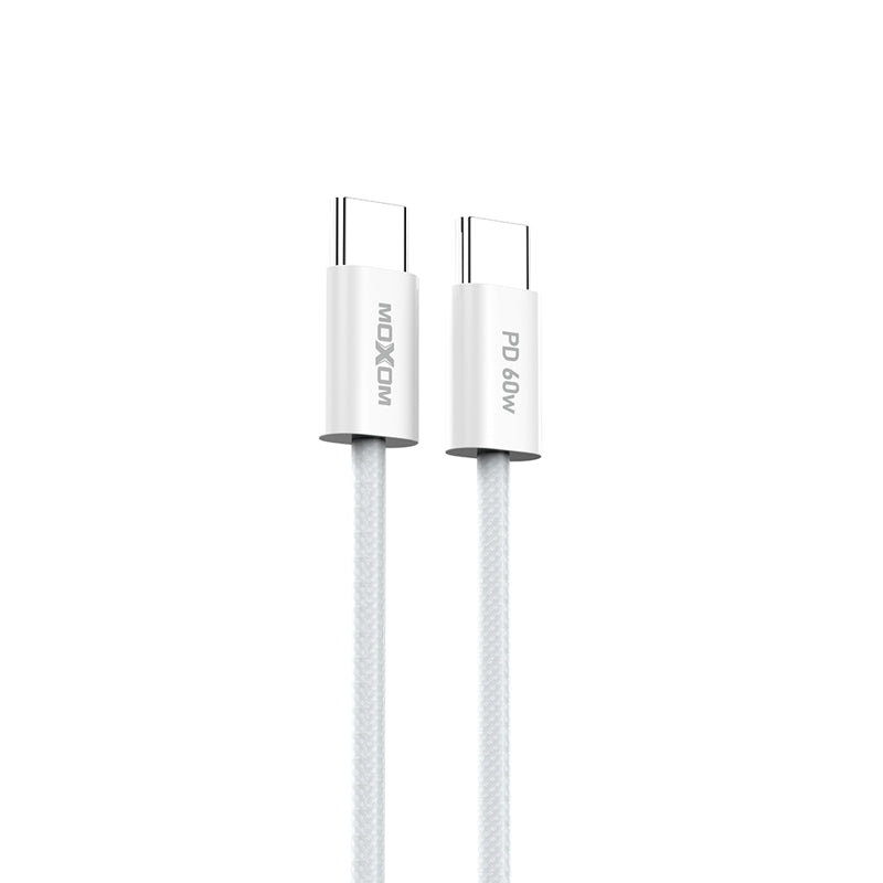 USB data kabal MOXOM MX-CB238 60W Type-C na Type-C beli