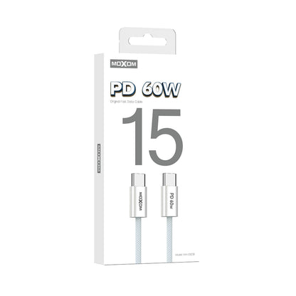 USB data kabal MOXOM MX-CB238 60W Type-C na Type-C beli