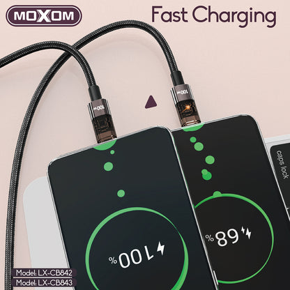 USB data kabal MOXOM LX-CB842 100W Type-C 1.2m crni