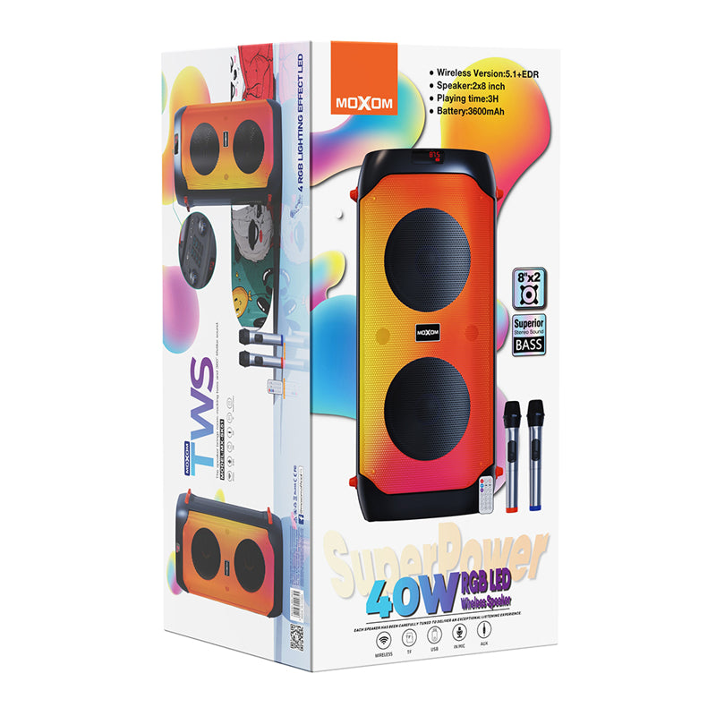 Zvucnik Bluetooth Moxom MX-SK51 sa 2 mikrofona crni