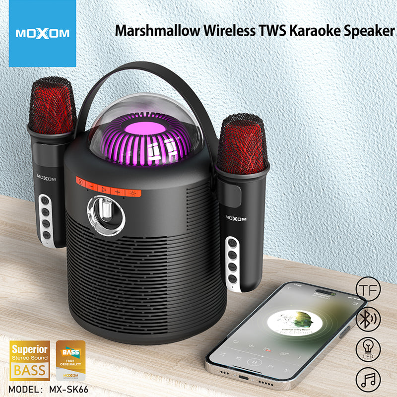 Zvucnik Bluetooth Moxom MX-SK66 sa dva mikrofona crni